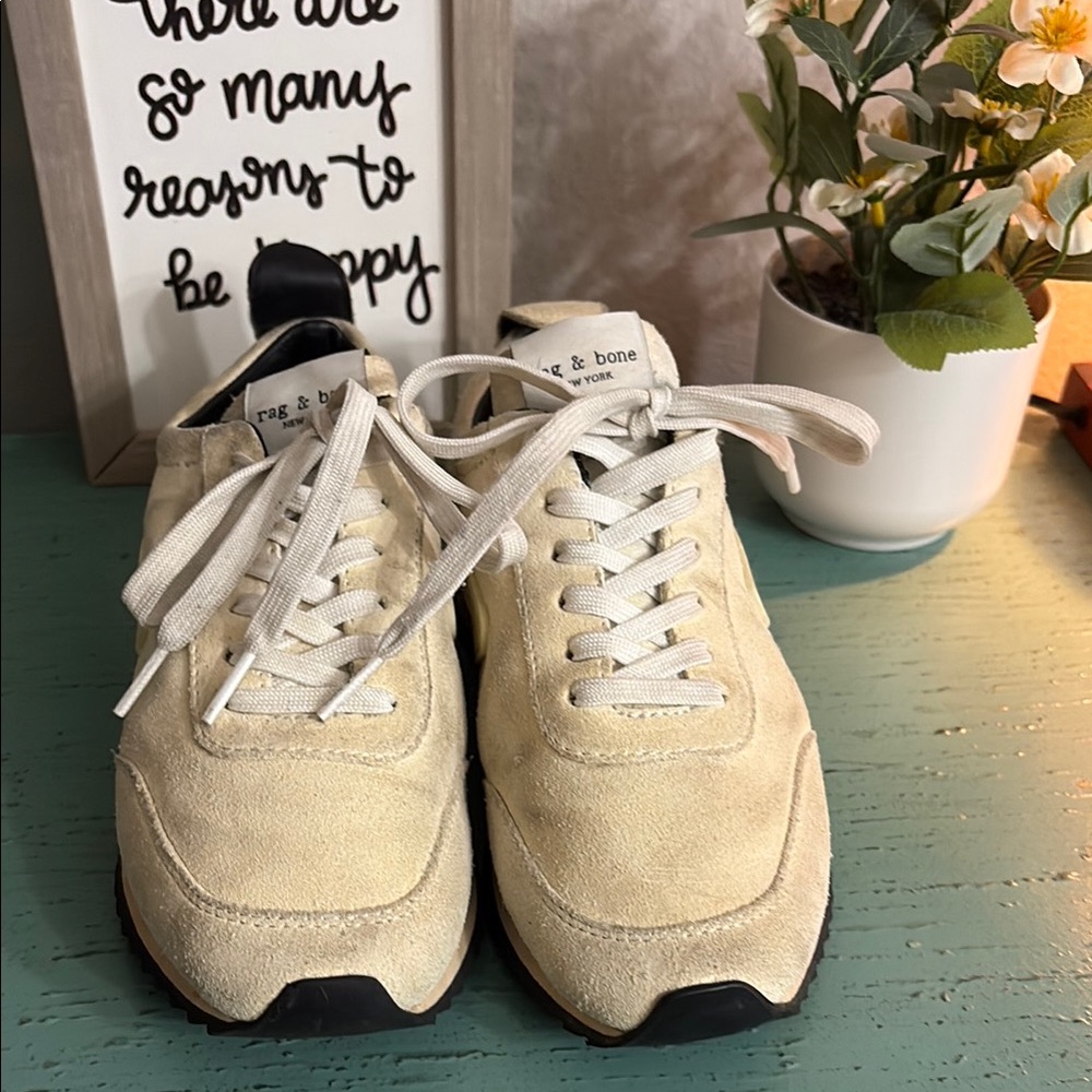 Rag & Bone Off-White Lace-Up Sneakers SZ 36.5 box 147